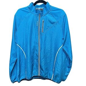 Reebok Men's Blue XL Activewear Jacket Full Zip Reflective Lightweight